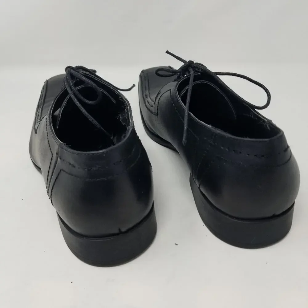 Steve Madden Men's Leather Black Trennt style Lace Up Dress Shoes Oxfords Size10